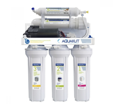 Система зворотного осмосу AQUAKUT 50G RO-5 А-01 із помпою та пластиковим баком 3,2G Система зворотного осмосу AQUAKUT 50G RO-5 А-01 із помпою та пластиковим баком 3,2G