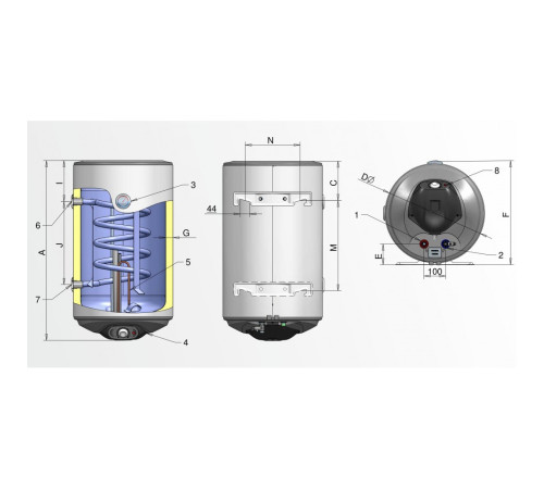 Бойлер Eldom Thermo 80 WV08046 TRG/TLG Бойлер Eldom Thermo 80 WV08046 TRG/TLG