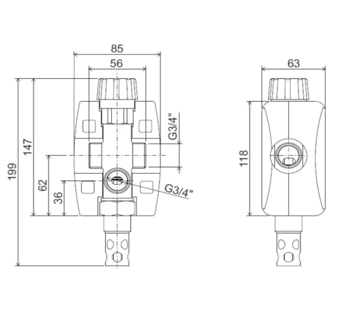 Клапан захисту від перегріву двоходовий термостатичний Regulus DBV1 Клапан захисту від перегріву двоходовий термостатичний Regulus DBV1