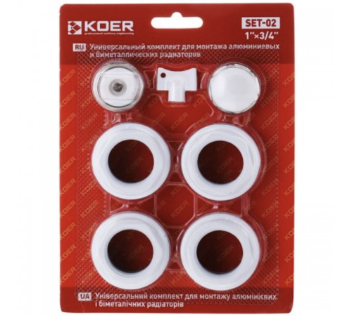 Комплект для радіатора 3/4" KOER SET-02 Без кріплень Комплект для радіатора 3/4" KOER SET-02 Без кріплень