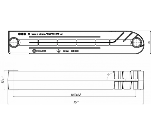 Біметалевий радіатор Reiger Bi 500/100 Біметалевий радіатор Reiger Bi 500/100