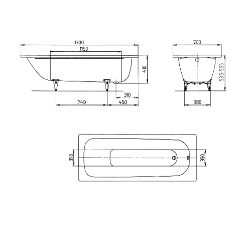 Ванная стальная Kaldewei Saniform plus 111800010001 170х70 см Ванная стальная Kaldewei Saniform plus 111800010001 170х70 см