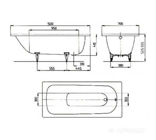 Ванна стальная Kaldewei Saniform plus 111600010001 150x70 см Ванна стальная Kaldewei Saniform plus 111600010001 150x70 см