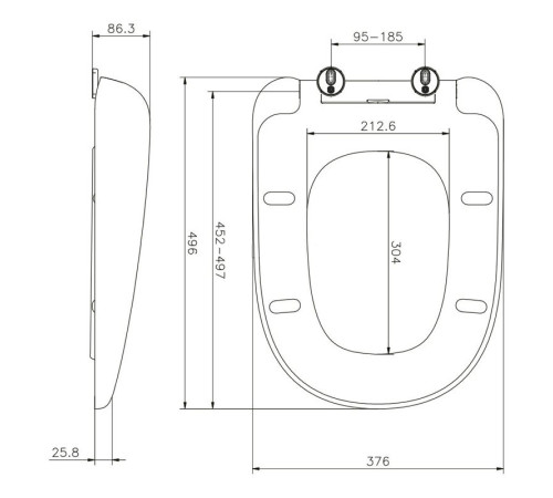 Кришка для унітаза Am.Pm Sensation C307851WH soft-close Кришка для унітаза Am.Pm Sensation C307851WH soft-close