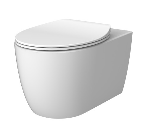 Унітаз підвісний Devit Acqua NEW 3020155W безобідковий з сидінням slim, soft-close, quickfix Унітаз підвісний Devit Acqua NEW 3020155W безобідковий з сидінням slim, soft-close, quickfix