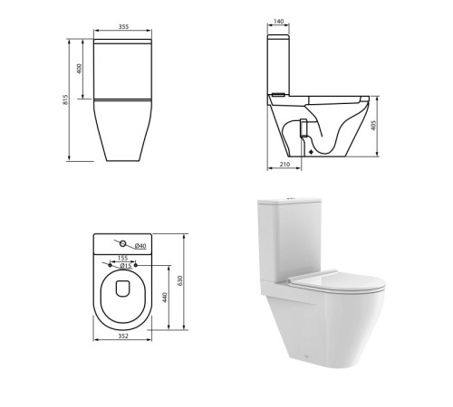 Унітаз-компакт Devit Laguna 3010110 Clean Pro із сидінням з дюропласту Soft Close quick-fix