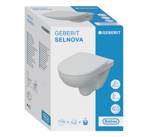 Унітаз підвісний Geberit Selnova Rimfree 501.751.00.1 із сидінням Soft Close Унітаз підвісний Geberit Selnova Rimfree 501.751.00.1 із сидінням Soft Close