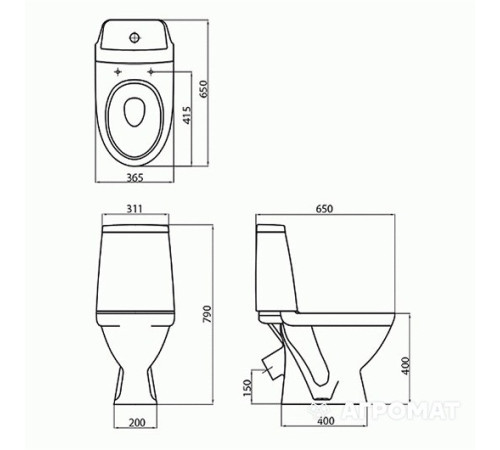 Унитаз-компакт Kolo Modo L39003 с сиденьем из дюропласта Soft close Унитаз-компакт Kolo Modo L39003 с сиденьем из дюропласта Soft close