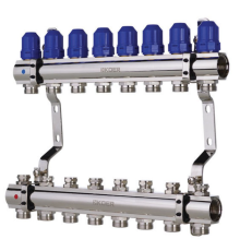 Колекторний блок із термостатичними клапанами KOER KR.1100-08 - 1”x8 WAYS