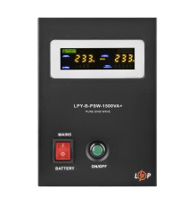 ДБЖ з правильною синусоїдою 24V LPY-B-PSW-1500VA+(1050Вт) 10A/15A