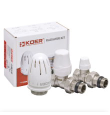 Комплект KOER SET-12 - 1/2"x1/2" для підключення радіатора (прямий) з термоголовкою ВН