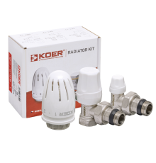 Комплект KOER SET-11 - 1/2"x1/2" для підключення радіатора (кутовий) з термоголовкою ВН