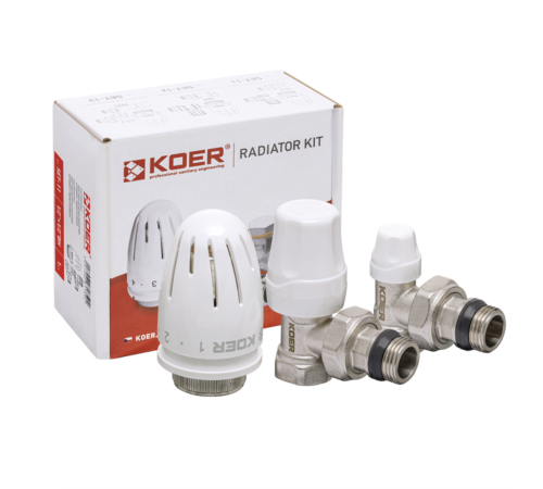 Комплект KOER SET-11 - 1/2"x1/2" для підключення радіатора (кутовий) з термоголовкою ВН Комплект KOER SET-11 - 1/2"x1/2" для підключення радіатора (кутовий) з термоголовкою ВН