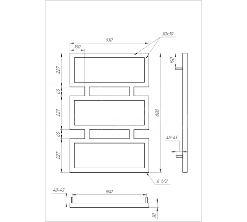 Сушка для рушників дизайнерська Genesis-Aqua QUATTRO GREY (800) Сушка для рушників дизайнерська Genesis-Aqua QUATTRO GREY (800)
