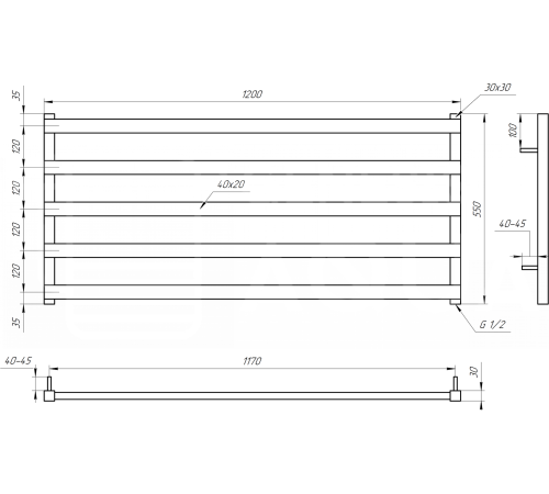 Сушка для рушників дизайнерська Genesis-Aqua GIZA Black Сушка для рушників дизайнерська Genesis-Aqua GIZA Black