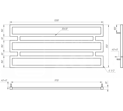 Сушка для рушників дизайнерська Genesis-Aqua OMNIA Black Сушка для рушників дизайнерська Genesis-Aqua OMNIA Black