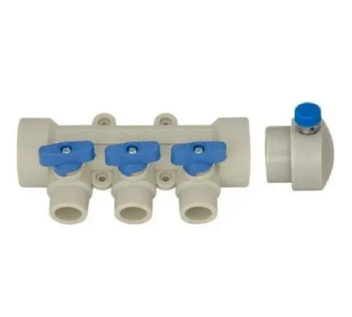 Kalde Колектор PPR D40*20 на 3 виходи BLUE (20) Kalde Колектор PPR D40*20 на 3 виходи BLUE (20)