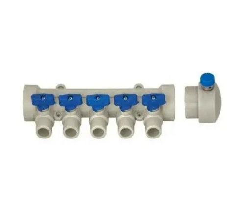 Kalde Колектор PPR D40*20 на 5 виходів BLUE (10) Kalde Колектор PPR D40*20 на 5 виходів BLUE (10)