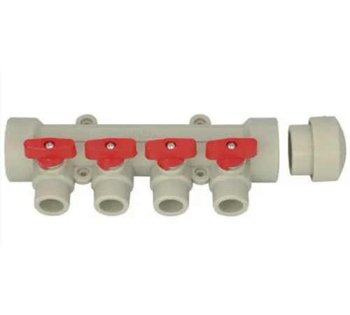 Kalde Колектор PPR D40*20 на 4 виходи RED (15) Kalde Колектор PPR D40*20 на 4 виходи RED (15)