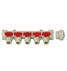 Kalde Колектор PPR D40*20 на 5 виходів RED (10)