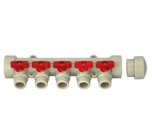 Kalde Колектор PPR D40*20 на 5 виходів RED (10) Kalde Колектор PPR D40*20 на 5 виходів RED (10)