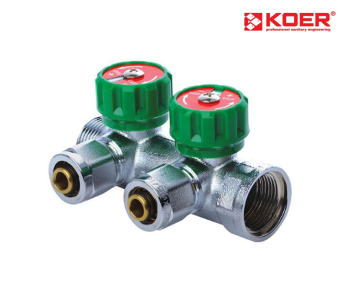 Колектор вентильний KOER KR.1121-2 3/4”x2 WAYS з фітингом Колектор вентильний KOER KR.1121-2 3/4”x2 WAYS з фітингом