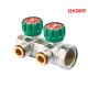 Колектор вентильний KOER KR.1127-2 - 1”x2 - 3/4 WAYS з адаптером (євроконус-площина)