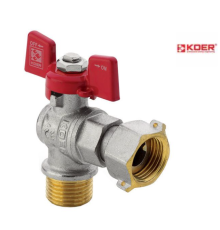 Кран кульовий кутовий KOER KR.221 - 1/2" ГШМ з накидною гайкою