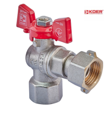 Кран кульовий кутовий KOER KR.223 - 1/2" ГГМ з накидною гайкою