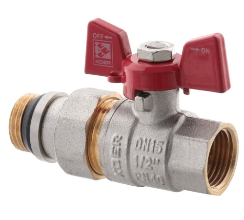 Кран з американкою прямий KOER KR.227-Gi - 1/2" (антипротечка) Кран з американкою прямий KOER KR.227-Gi - 1/2" (антипротечка)