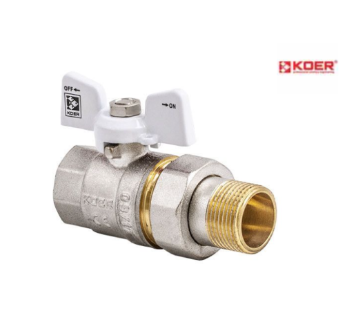 Кран з американкою прямий KOER WHITE KR.227.W - 1/2" Кран з американкою прямий KOER WHITE KR.227.W - 1/2"