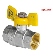 Кран кульовий KOER YELLOW KR.217.G - 1" ГГМ ГАЗ