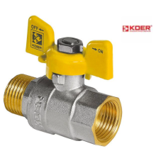 Кран кульовий KOER YELLOW KR.218.G - 1" ГШМ ГАЗ