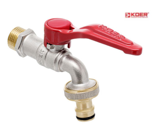 Кран полива KOER KR.247 - 1/2" ( с коннектором для быстрого подкл.) Кран полива KOER KR.247 - 1/2" ( с коннектором для быстрого подкл.)