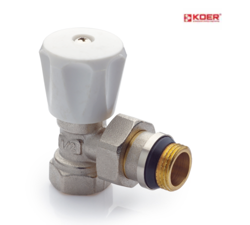 Вентиль радіаторний кутовий KOER KR.901-Gi - 1/2*1/2 подача (антипротечка)