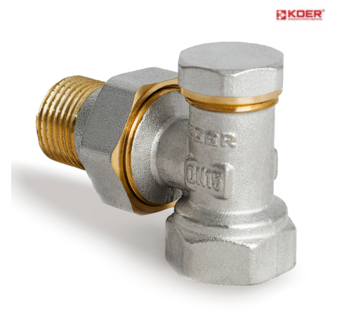 Кран радіаторний кутовий KOER KR.902 - 1/2*1/2 обратка Кран радіаторний кутовий KOER KR.902 - 1/2*1/2 обратка