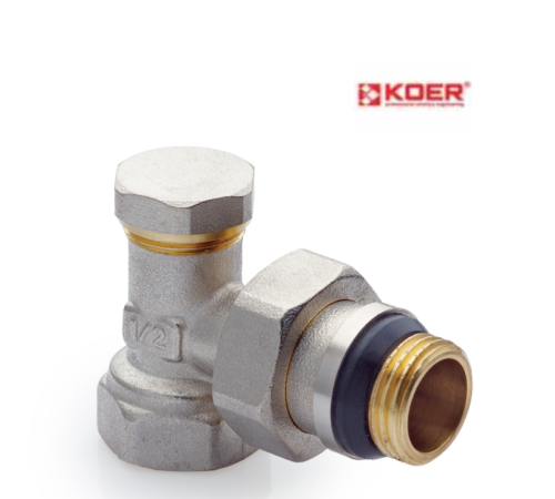Кран радіаторний кутовий KOER KR.902-Gi - 1/2*1/2 обратка (антипротечка) Кран радіаторний кутовий KOER KR.902-Gi - 1/2*1/2 обратка (антипротечка)
