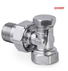 Кран радіаторний кутовий KOER KR.902.CHR - 1/2*1/2 обратка