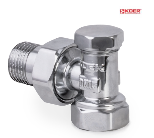 Кран радіаторний кутовий KOER KR.902.CHR - 1/2*1/2 обратка Кран радіаторний кутовий KOER KR.902.CHR - 1/2*1/2 обратка