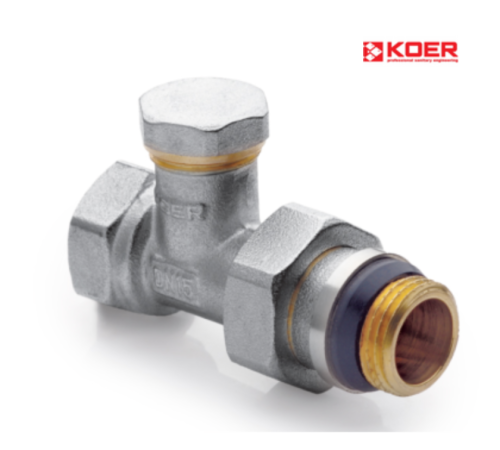 Кран радіаторний прямий KOER KR.904-Gi - 1/2*1/2 обратка (антипротечка) Кран радіаторний прямий KOER KR.904-Gi - 1/2*1/2 обратка (антипротечка)