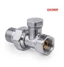 Кран радіаторний прямий KOER KR.904.CHR - 1/2*1/2 обратка