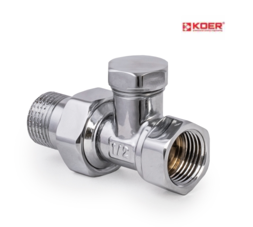 Кран радіаторний прямий KOER KR.904.CHR - 1/2*1/2 обратка Кран радіаторний прямий KOER KR.904.CHR - 1/2*1/2 обратка