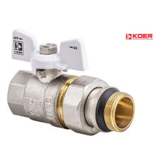 Кран з американкою прямий KOER WHITE KR.227.W-Gi - 1/2" (антипротечка)