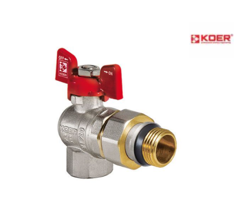Кран з американкою кутовий KOER KR.228-Gi - 1/2" (антипротечка) Кран з американкою кутовий KOER KR.228-Gi - 1/2" (антипротечка)