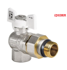 Кран з американкою кутовий KOER WHITE KR.228.W-Gi - 1/2" (антипротечка)