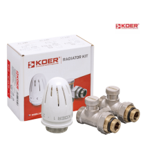 Комплект для нижнего підключення радіатора KOER SET-22 - 1/2"*3/4" ЗЗ (прямий)