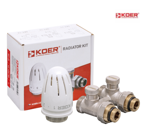 Комплект для нижнего підключення радіатора KOER SET-22 - 1/2"*3/4" ЗЗ (прямий)