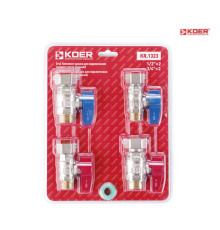 Комплект кранів для підключення котла KOER KR.1323 прямий (1/2-2шт, 3/4-2шт)