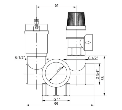 Группа безопасности KOER KR.104 - 1" Группа безопасности KOER KR.104 - 1"
