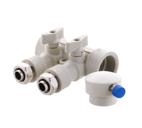 Колектор PPR KOER D40*20 на 2 виходи K0190.PRO з фітингом Колектор PPR KOER D40*20 на 2 виходи K0190.PRO з фітингом